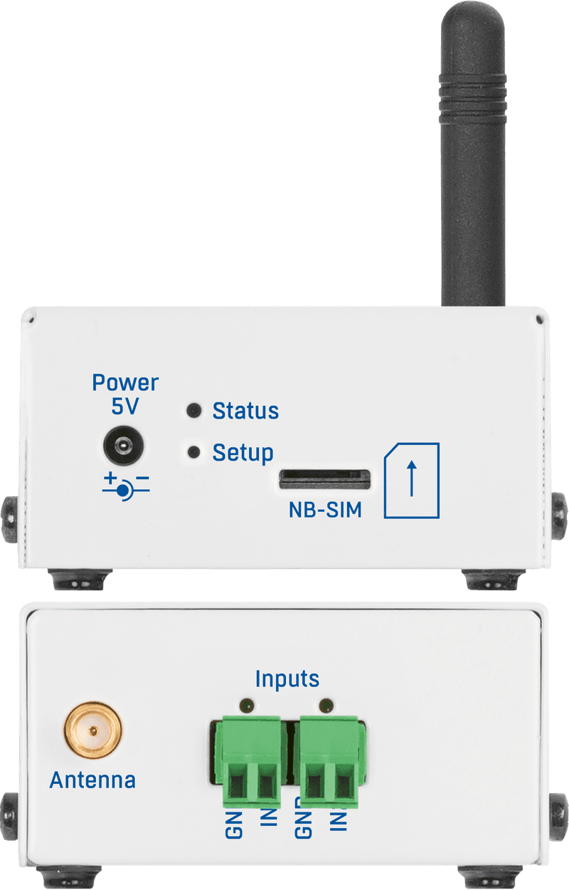 NB-2xIn vedere laterală fără antenă - 2 intrări contact uscat NarrowBand IoT - thumbnail