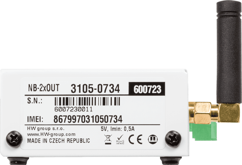 NB-2xOut vedere laterală spate - carcasă metalică IP40 control relee NB-IoT - thumbnail