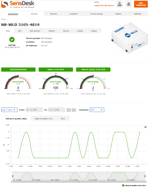 NB-WLD pe portalul SensDesk - monitorizare scurgeri apă și inundații NB-IoT - thumbnail