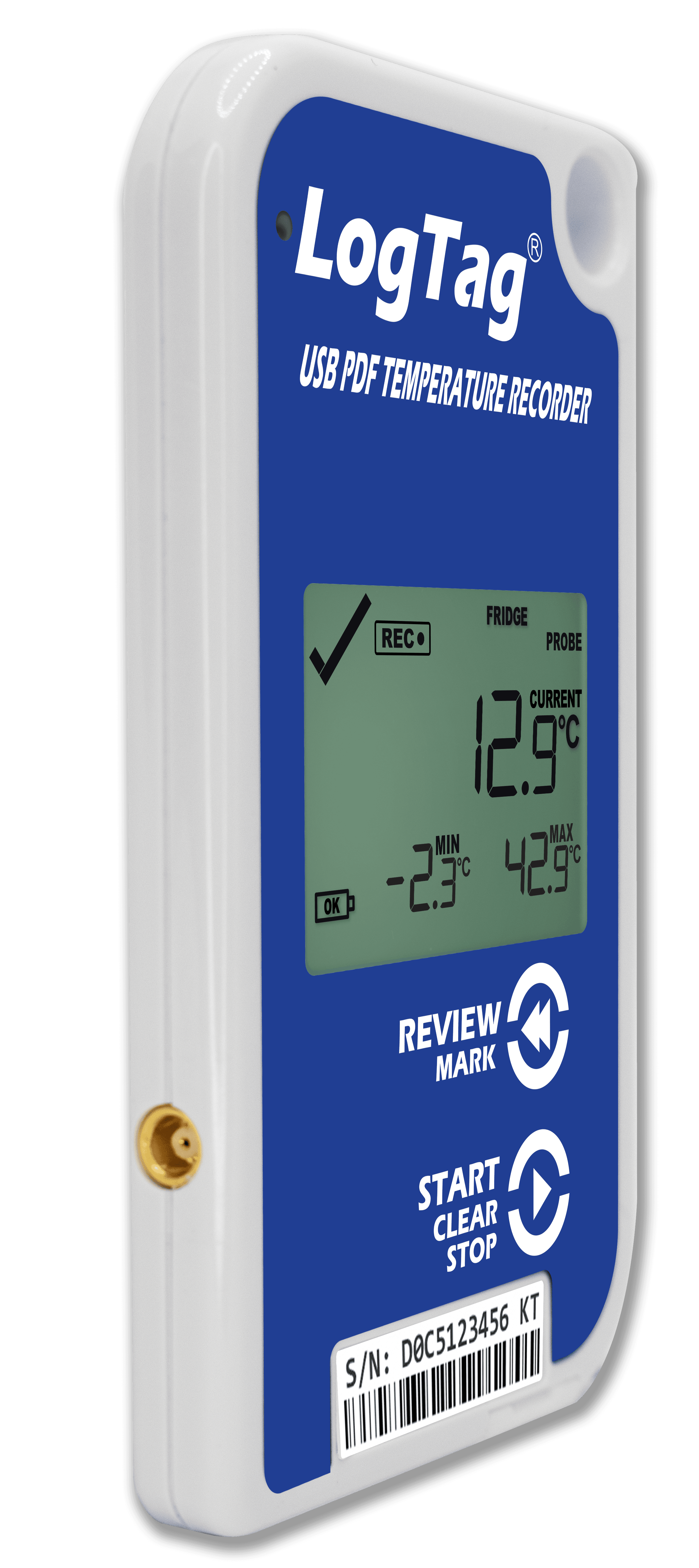 Înregistrator (Data Logger) Temperatură cu Afișaj LCD și Sondă Externă TRED30-16CP - LogTag