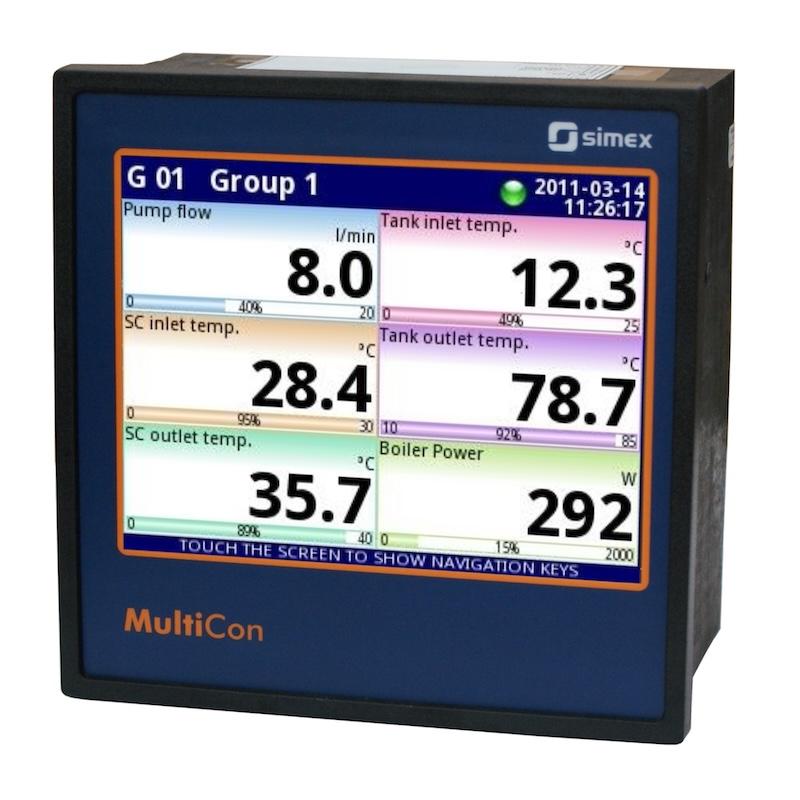 Controler Avansat Multicanal cu Înregistrare Date - 72 Intrări, Display 5.7" Touchscreen, Ethernet MultiCon CMC-141 - Simex