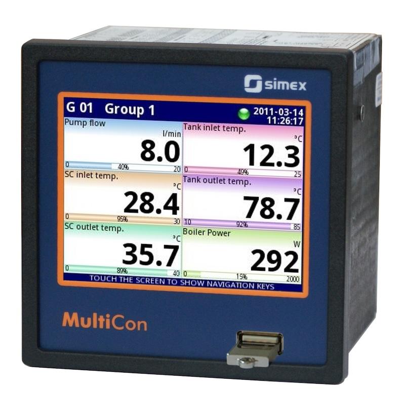 Controler Multicanal cu Înregistrare Date - 48 Intrări, Display Touchscreen Linux, Modbus MultiCon CMC-99 - Simex