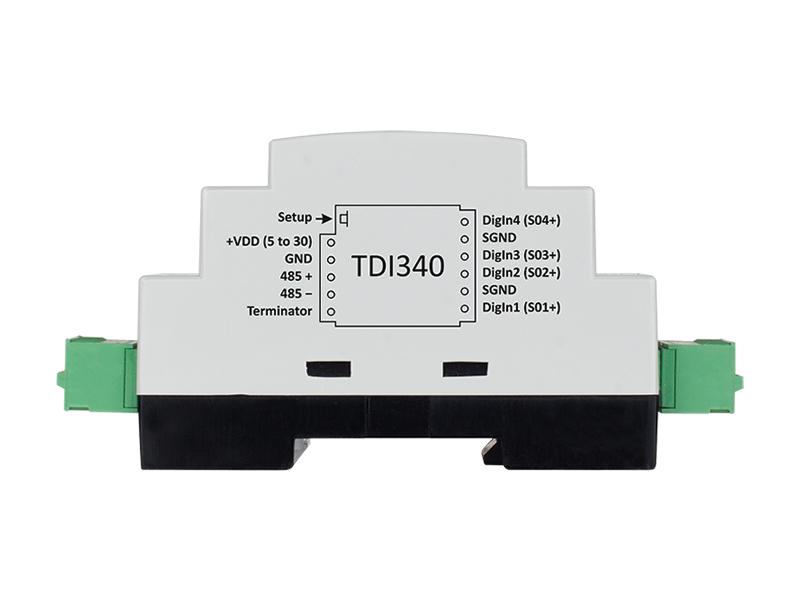 Contor de impulsuri S0 cu 4 intrări digitale izolate și protecție IP40 cu interfață MODBUS RTU TDI340 - thumbnail 3