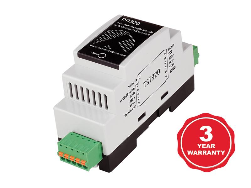 Modul termocuplu cu 2 canale și interfață Modbus RTU TST320 - Teracom