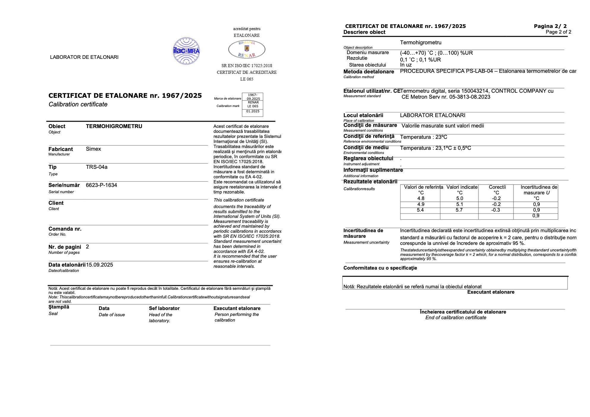 Servicii de Etalonare a echipamentelor, în laborator acreditat RENAR - Servicii profesionale Sincro Systems